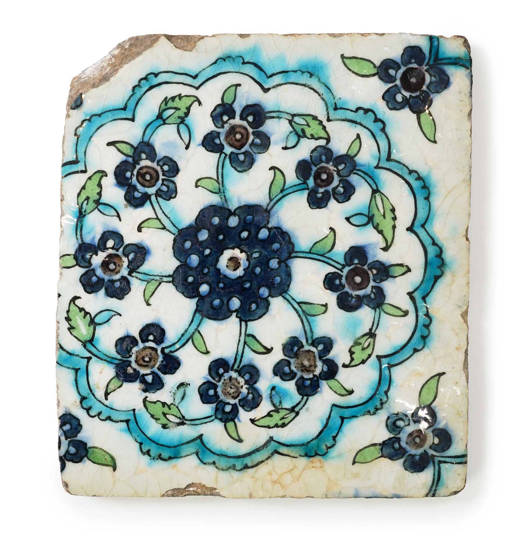 A Damascus Iznik style fritware tile, late 16th/early 17th century